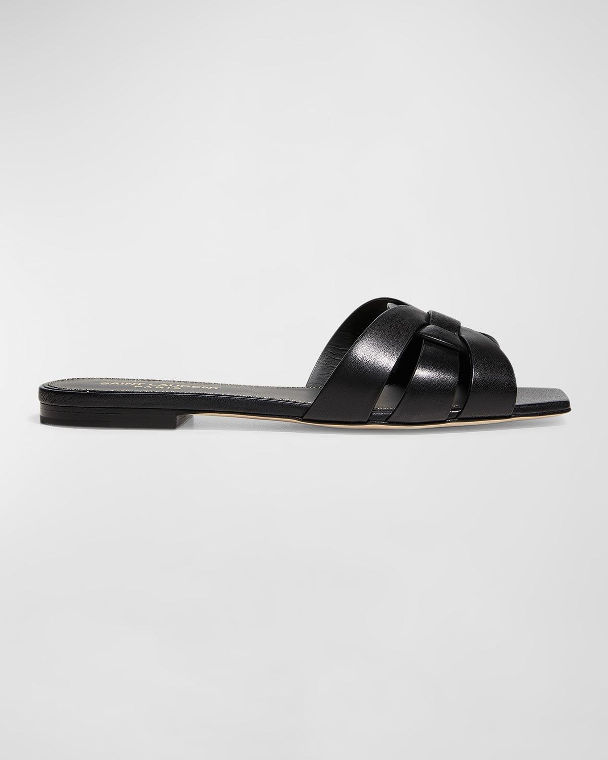 Woven Leather Sandal Slide | Neiman Marcus