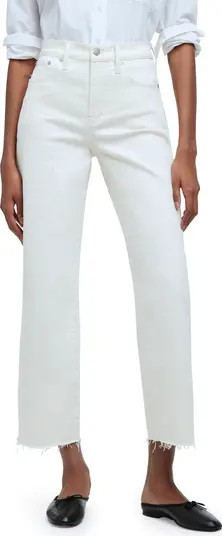 Madewell The Perfect Vintage Raw Hem High Waist Crop Wide Leg Jeans | Nordstrom | Nordstrom