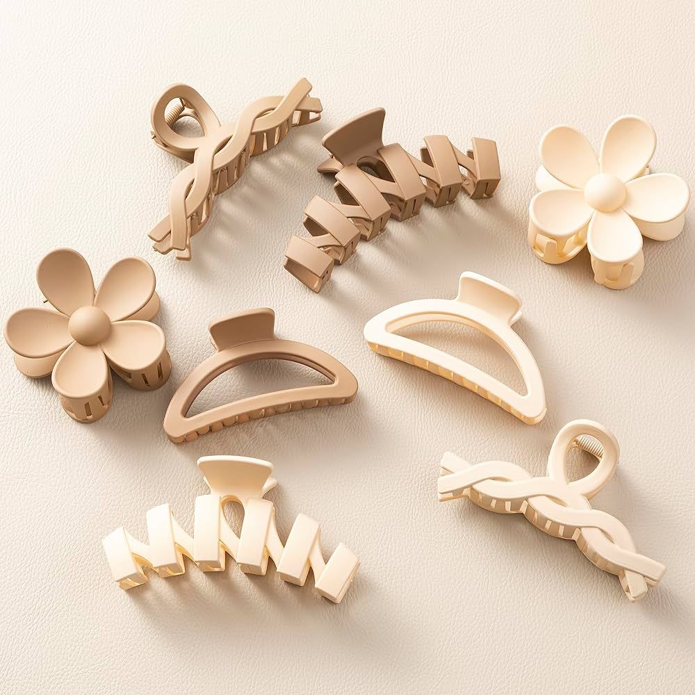 8PCS Hair Clips for Women, Flower Claw Clips for Thick Hair, Non-Slip Hair Accessories with Multi... | Amazon (US)