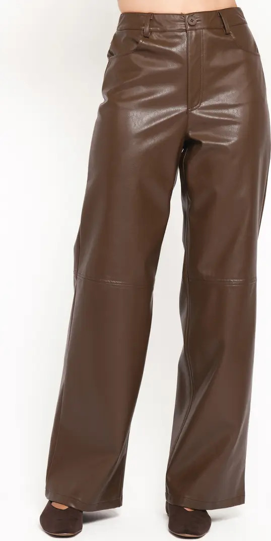 Emer High Waist Straight Leg Faux Leather Pants | Nordstrom