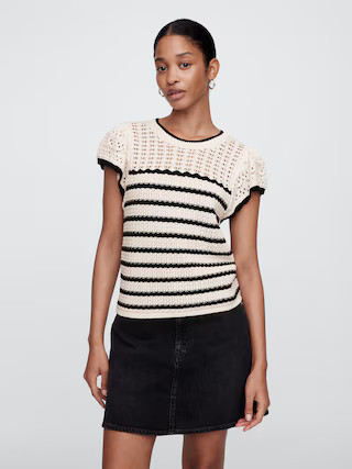 Mixed-Stitch Sweater Top | Gap Factory
