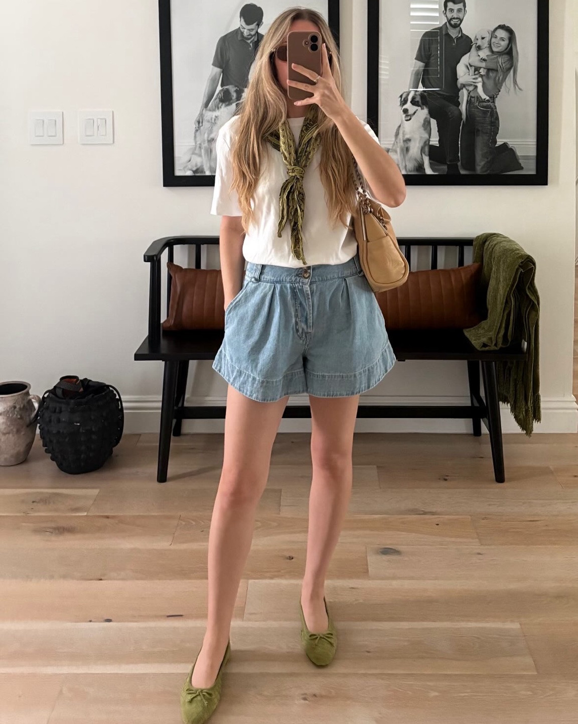 Errands ootd 💚 got my CM Edelman green ballet flats in today and had to wear them. They are actually so comfortable! I got size 5.5 and they seem true to size!￼

#LTKootd #LTKPetite