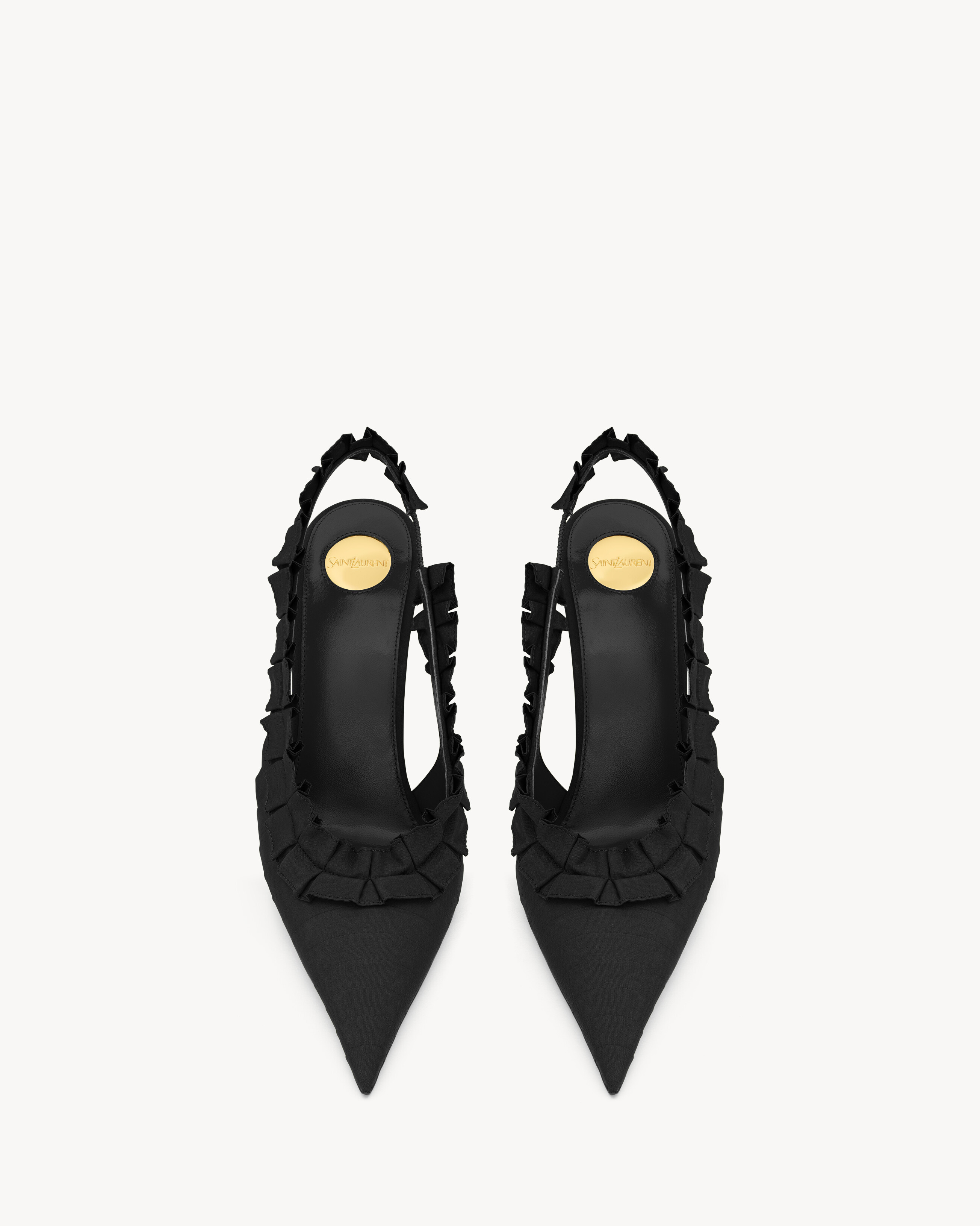 MADELEINE slingback pumps in silk taffeta in Black | Saint Laurent | YSL EN-US | Saint Laurent Inc. (Global)