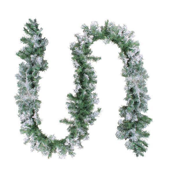 Northlight 9' x 10" Flocked Pine Artificial Christmas Garland - Unlit | Target