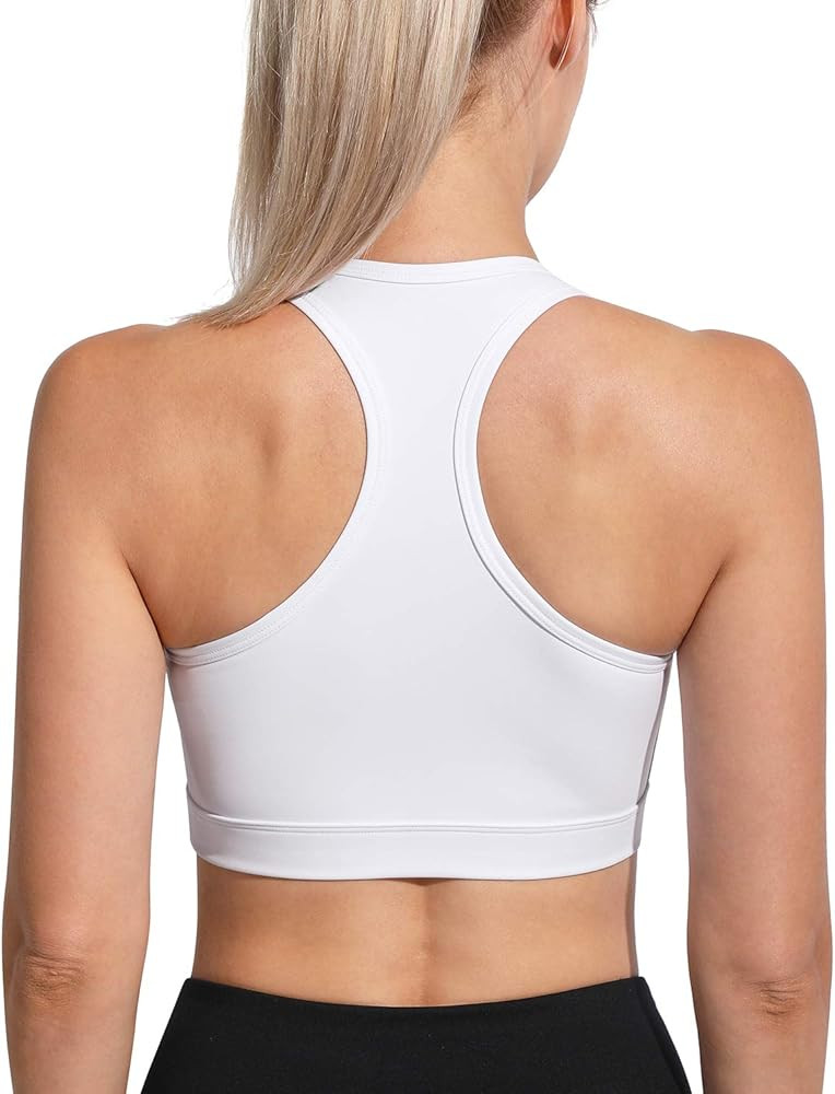Women Racerback Sports Bras Padded Wirefree Medium Impact Activewear for Yoga Workout | Amazon (US)