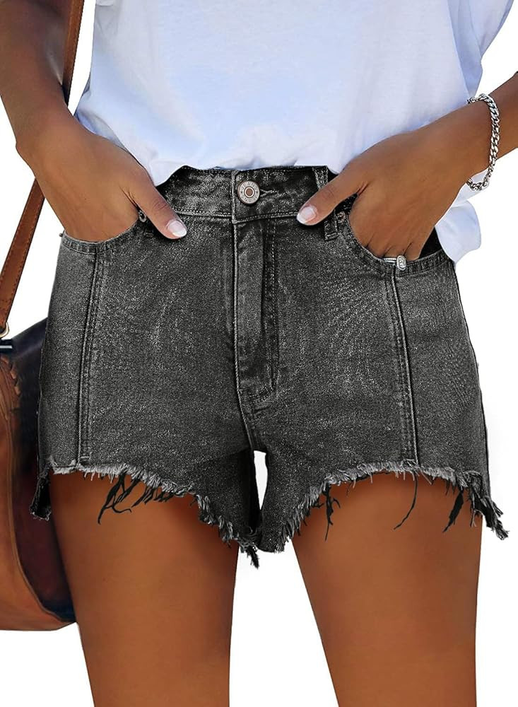 SANMM 2024 Jean Shorts for Women Casual Stretchy Denim Summer Hot Short | Amazon (US)