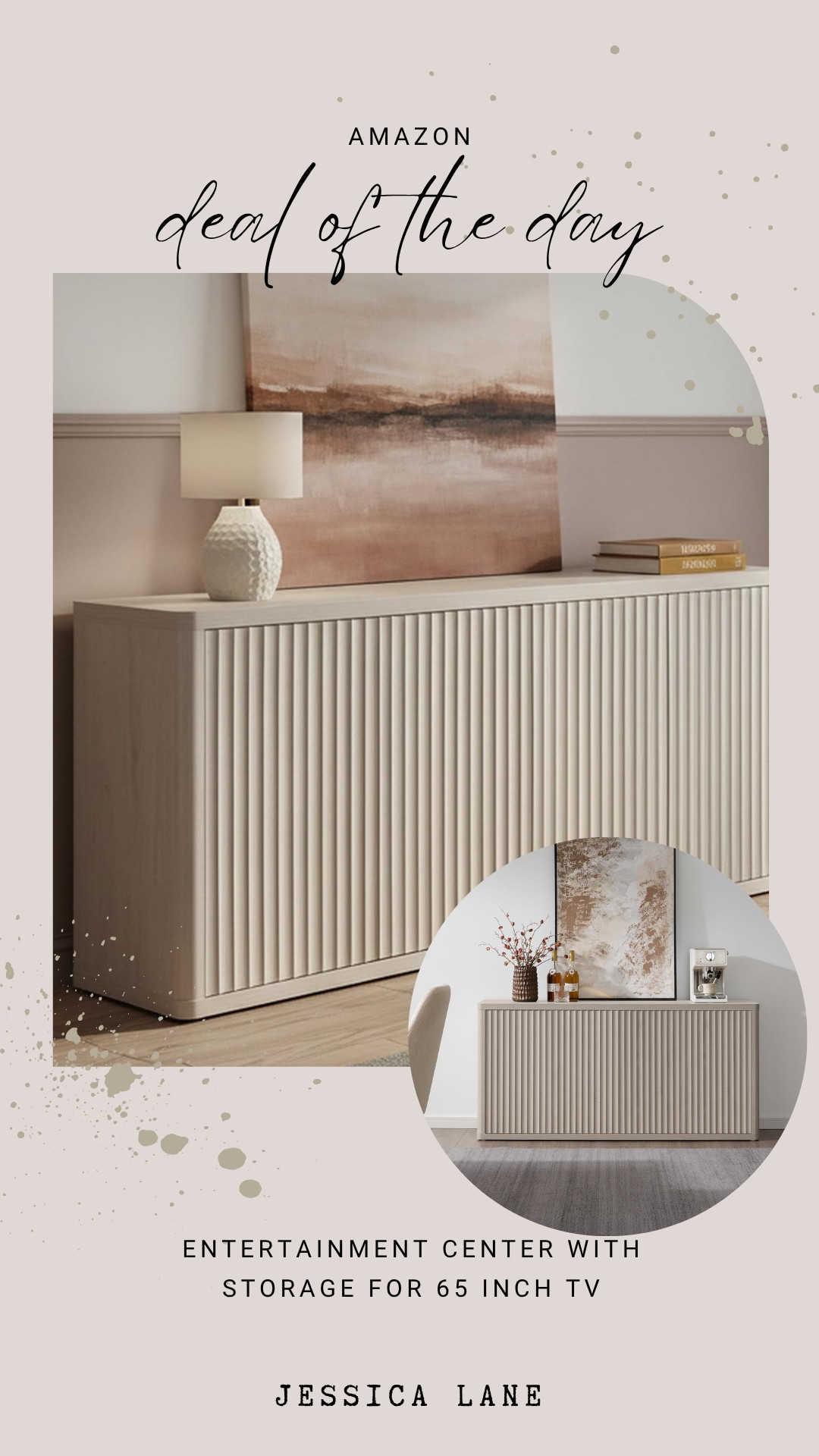 This fluted entertainment center is the perfect modern storage solution for a 65-inch TV. Its textured design adds a high-end look to any living room.
#livingroomdecor #amazonhome #interiordesign #homestyle 

 #LTKHome #LTKSaleAlert