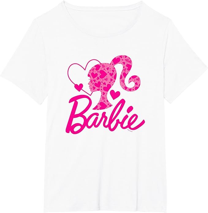 Barbie Black Heart Logo Crew Neck T-Shirt - Classic Fit, Short Sleeve, Cotton-Polyester Blend | Amazon (US)