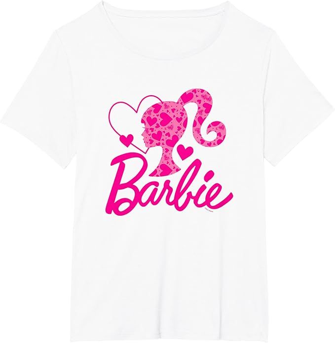 Barbie Black Heart Logo Crew Neck T-Shirt - Classic Fit, Short Sleeve, Cotton-Polyester Blend | Amazon (US)