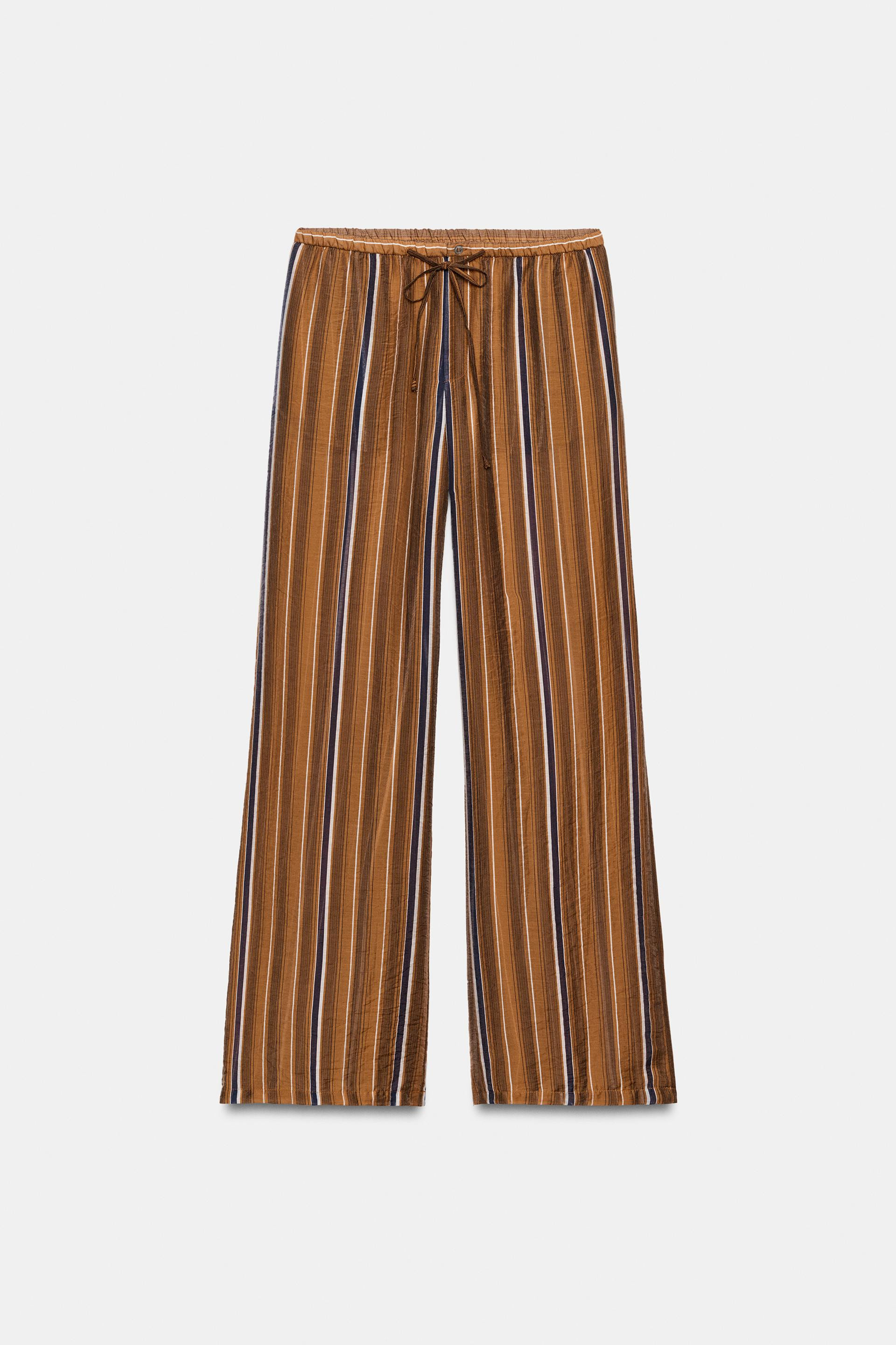 ZW COLLECTION STRIPED PYJAMA-STYLE TROUSERS | Zara US