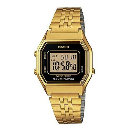 Casio Women s Illuminator LA680WGA-1 Gold Stainless Steel Metal Quartz Fashion Digital Watch | Walmart (US)