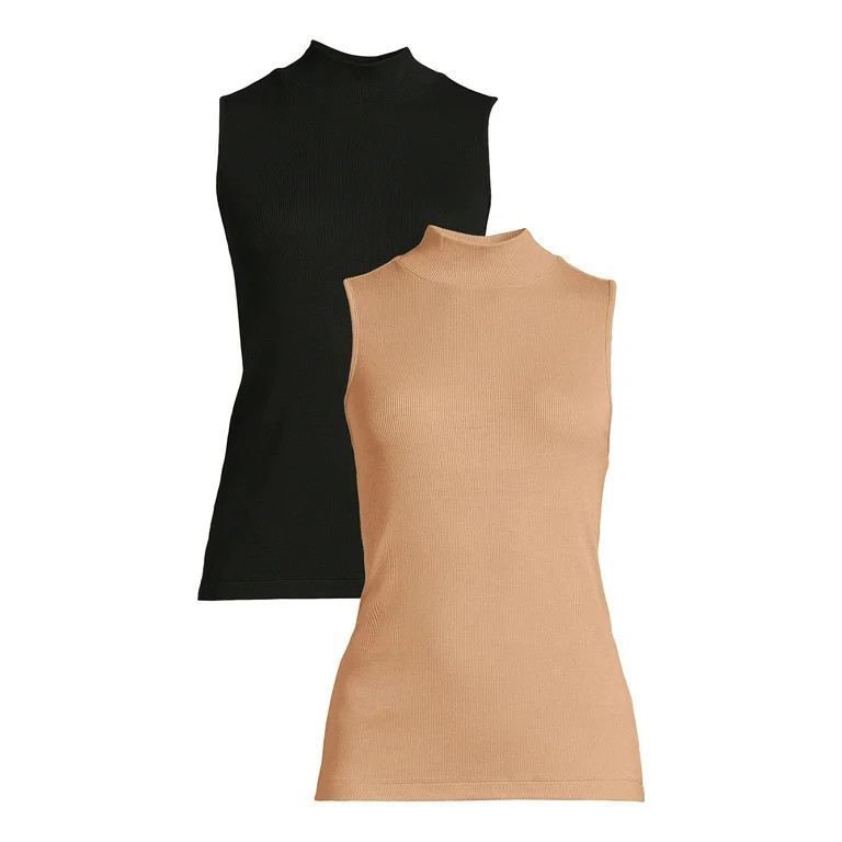 Time and Tru Women's Mockneck Tank (2 Pack) | Walmart (US)