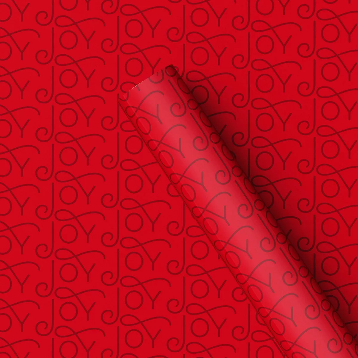 25 sq ft Metallic 'Joy' Christmas Gift Wrap Red - Wondershop™ | Target