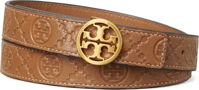 Logo Monogram Embossed Leather Belt | Nordstrom