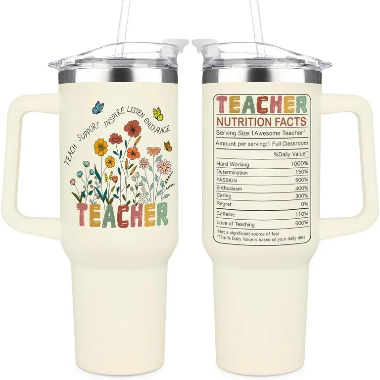 Teacher Appreciation Gifts for Women - Thank You Gifts for Teachers - 40oz Teacher Tumbler with H... | Walmart (US)