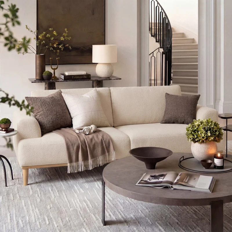 Upholstered Standard Sofa with Solid Wood Legs | Wayfair North America