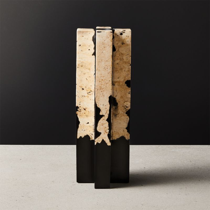 Syrena Stone and Resin Taper Candle Holder LargeCB2 Exclusive In stock and ready to ship.ZIP Code... | CB2