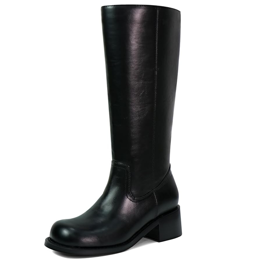 Women's Knee High Boots Square Toe Chunky Block Heel Long Boots for Women Comfortable Low Heel Wo... | Amazon (US)