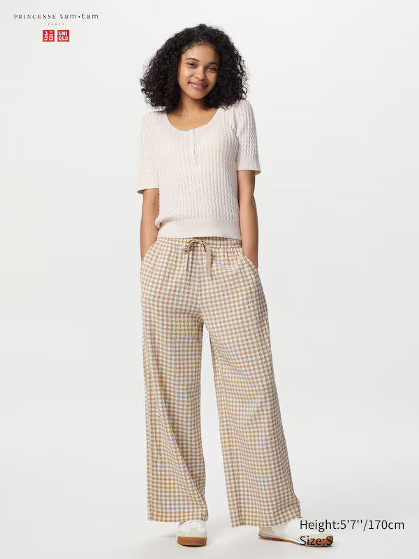 Seersucker Easy Trousers (Gingham) | UNIQLO (UK)