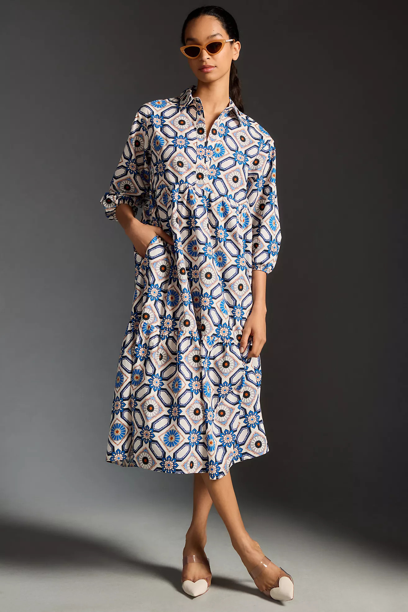 The Bettina Tiered Shirt Dress by Maeve | Anthropologie (US)