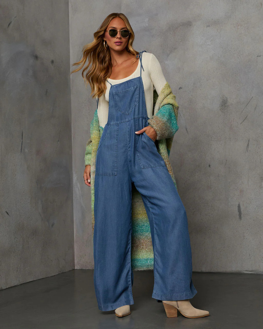 Nolah Relaxed Chambray Overall Jumpsuit | VICI