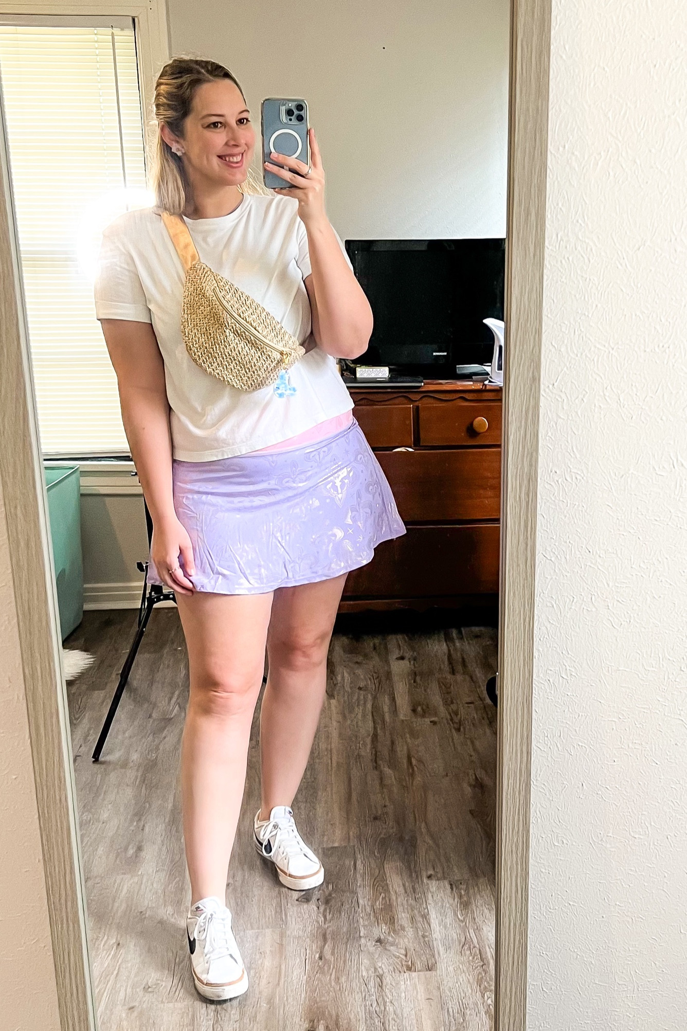 6.2.24 ootd - going to a home and garden tour of the new master gardeners in the area - target white relaxed tee (size large, $6, comes in 18 colors currently), skort is from crowned athletics in the star lake pattern (size large, currently out of stock but keep an eye on poshmark/mercari/eBay) - linking other skorts I’m currently loving, Nike white sneakers (size 9) and amazon rattan belt bag

Midsize, midsize outfit, size 10 outfit, size 12 style, ootd, Outfit inspo, affordable style, target finds, theme park outfit, Disney outfit, subtle Disney/Star Wars outfit, pastel color style, coastal style, causal style, effortless style, every day outfit 

#LTKTravel #LTKMidsize #LTKStyleTip