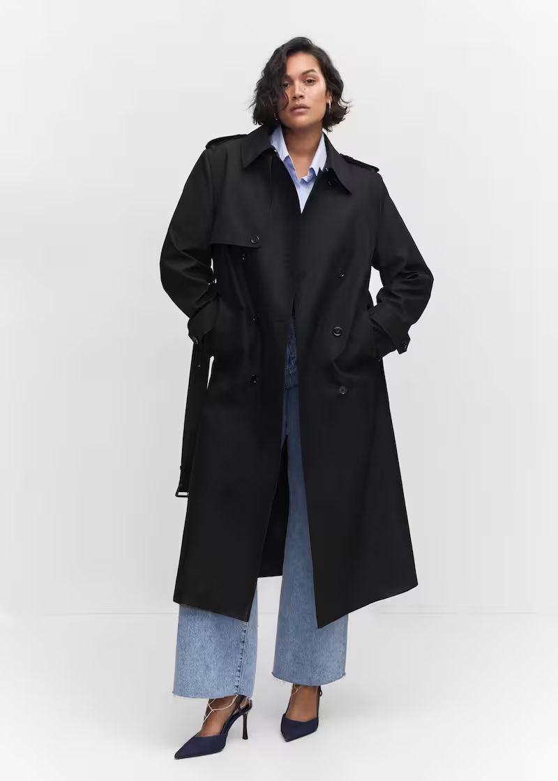 Waterproof double-breasted trench coat -  Women | Mango United Kingdom | MANGO (UK)