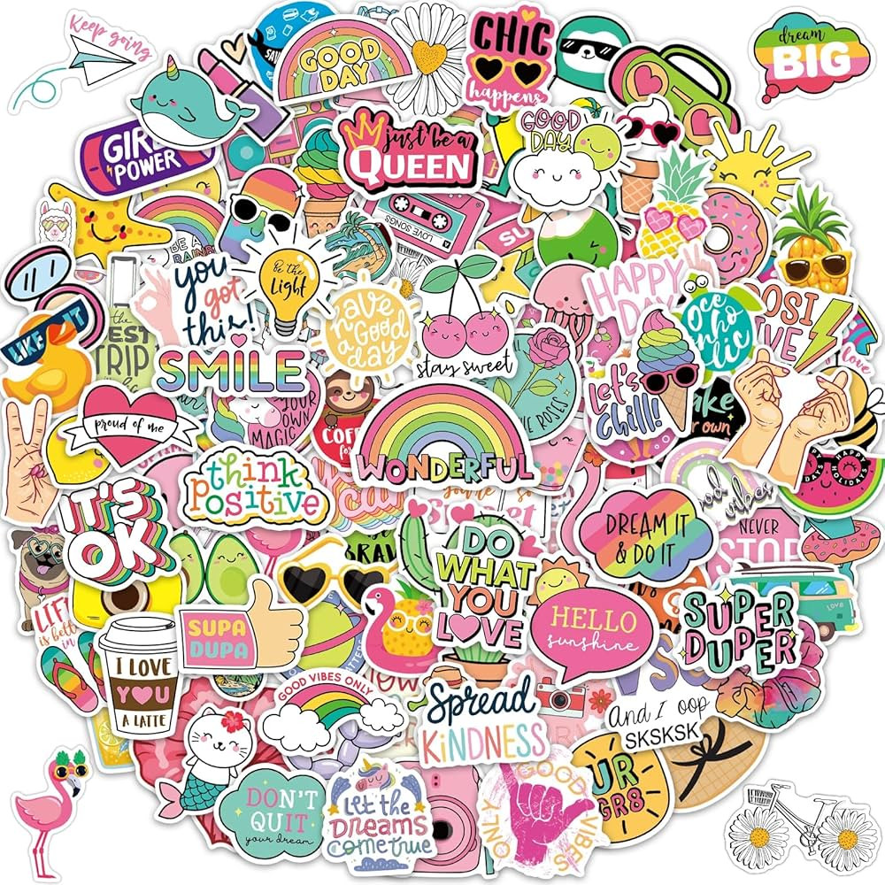 145Pcs Water Bottle Stickers for Girls Teens Kids Waterproof Inspirational VSCO Vinyl Stickers fo... | Amazon (US)