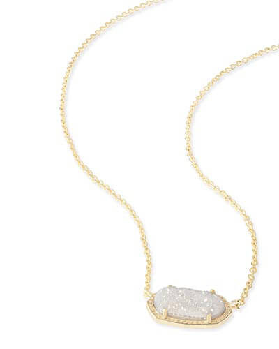 Elisa Gold Pendant Necklace in Iridescent Drusy | Kendra Scott