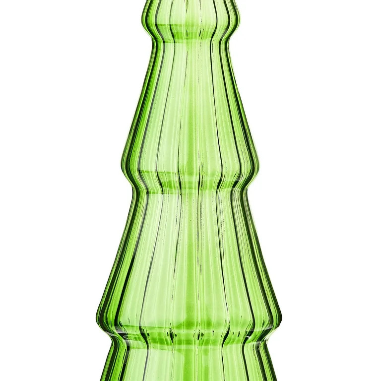 Glass Christmas Tree Tabletop Decor, Green, 13", by Holiday Time | Walmart (US)