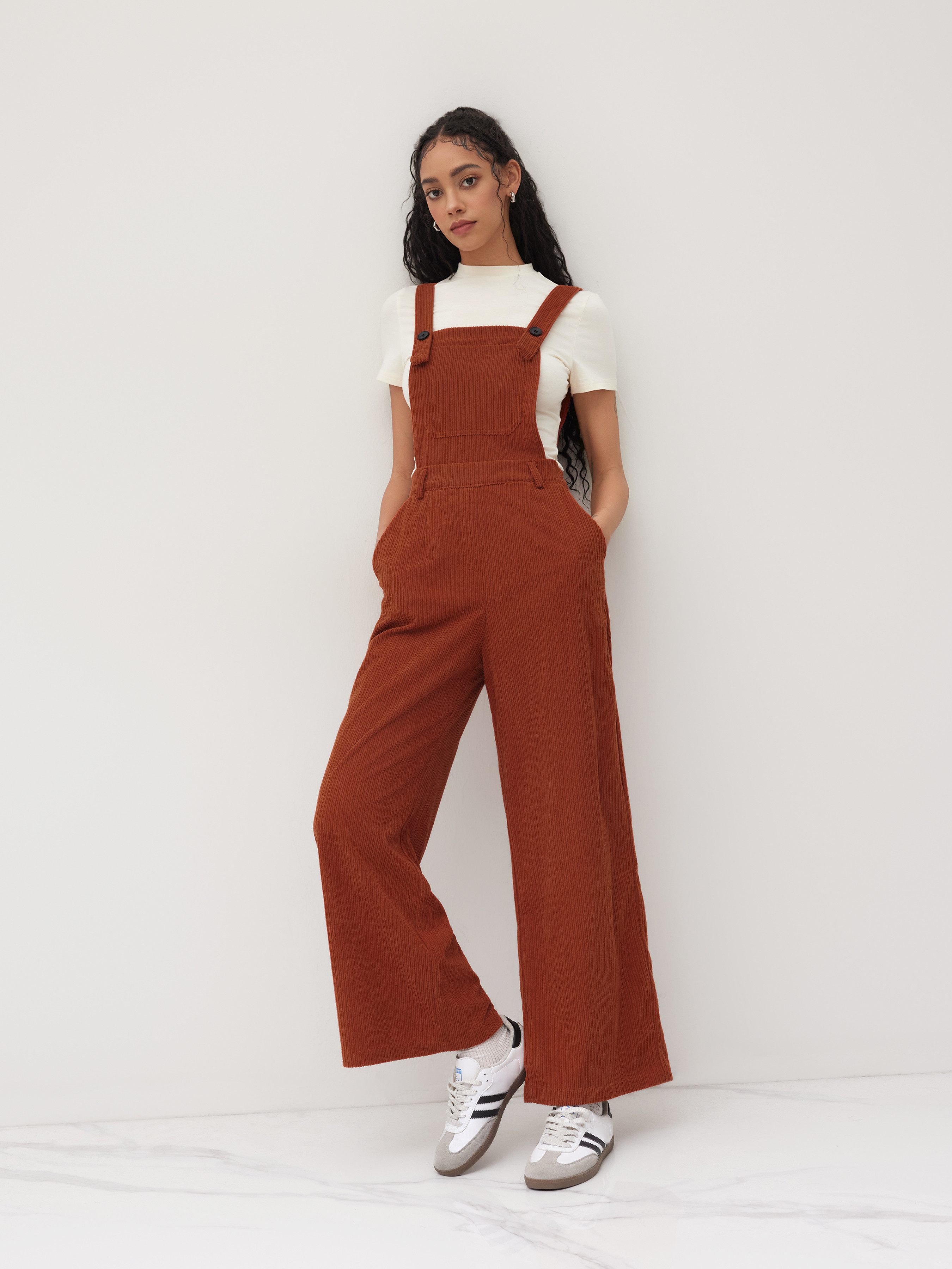 Countryside Core Corduroy Corduroy Wide Leg Jumpsuit | Cider