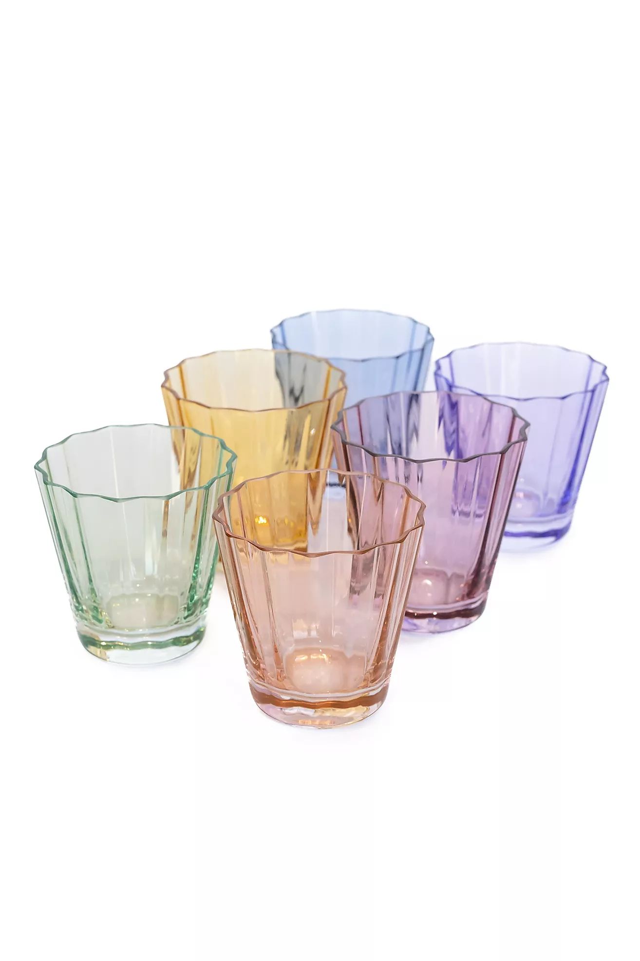 Estelle Colored Glass Sunday Low Ball Mixed Glass Set | Anthropologie (US)