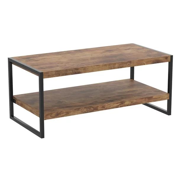 Safdie & Co. Coffee Table 47.25L Brown Reclaimed Wood Black Metal | Walmart (CA)