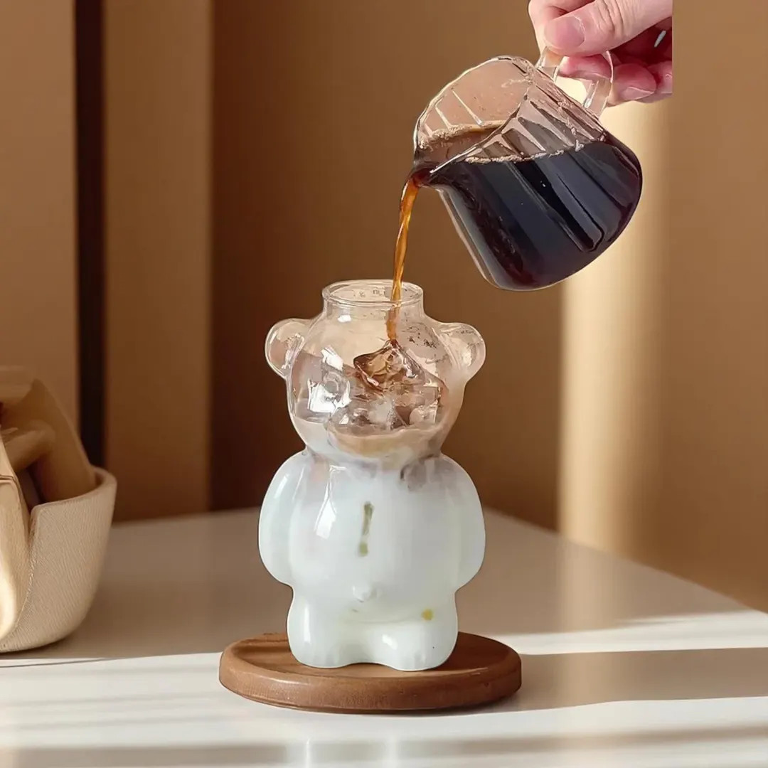 Cute Cartoon Bear Glass Mug With Straw – Kawaii Coffee Cup for Kids, Women, Friends – Birthda... | Etsy (US)