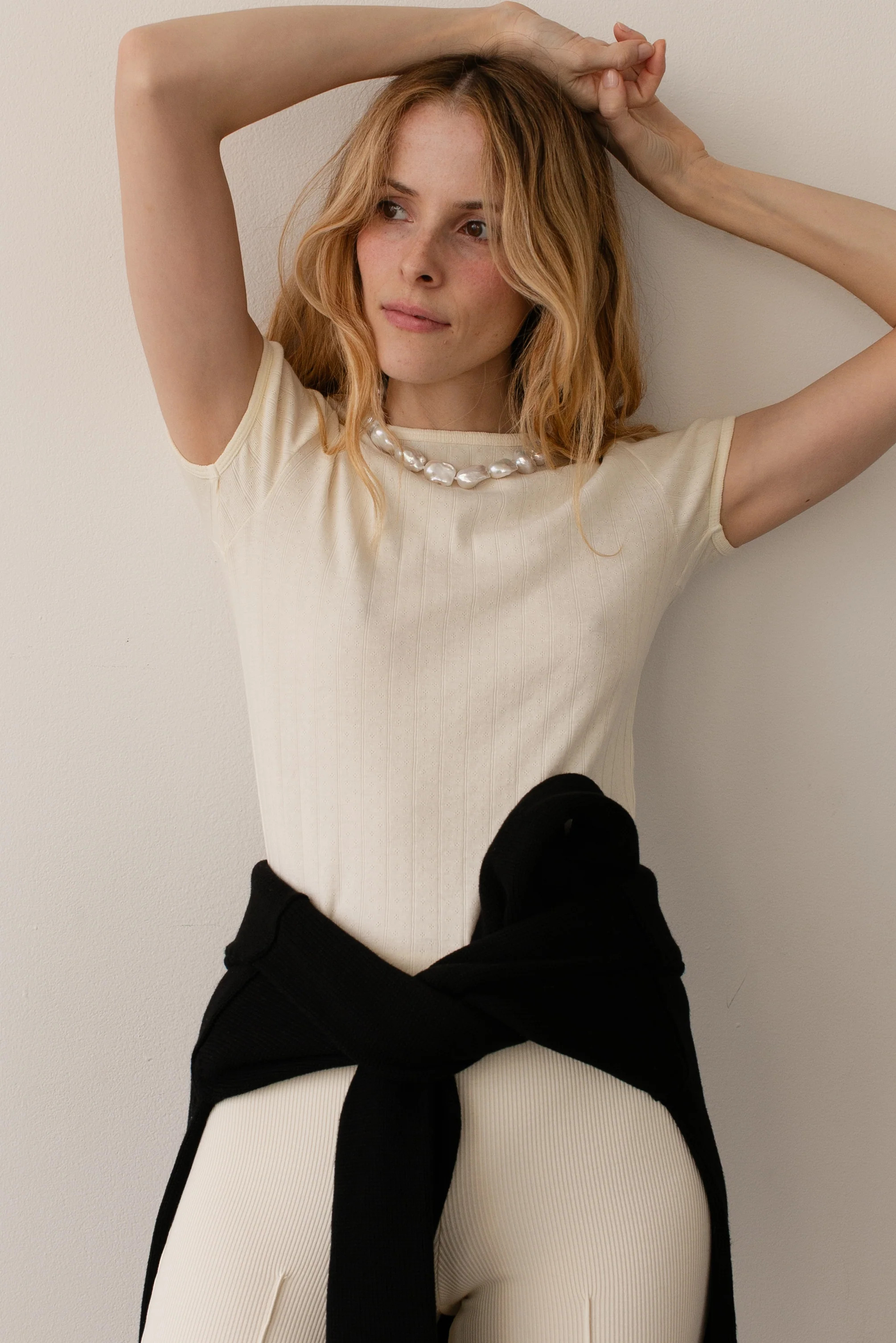 The Pointelle Baby Tee | DONNI.
