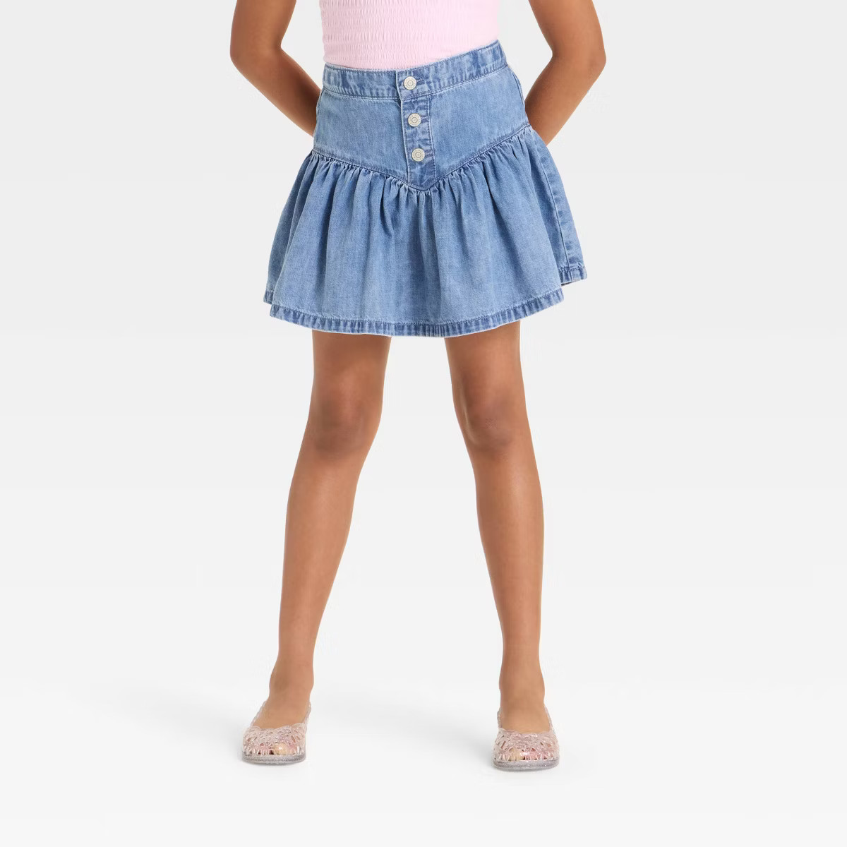 Girls' Denim Ruffle Flare Skirt - Cat & Jack™ | Target