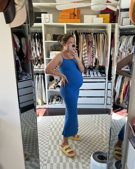 Target dress for the win!! Cobalt blue is sooo pretty. I did size up to a large in this for the bump, so glad that I did! Planning on wearing postpartum too. Just so stretchy and comfortable. Also grabbed these yellow Birk lookalikes — true to size and SO cute!! 

Target style, Target finds, Target for the win, wild fable, yellow sandals, bright colors for spring, maternity, bump friendly 

#LTKfindsunder50 #LTKSeasonal #LTKbump