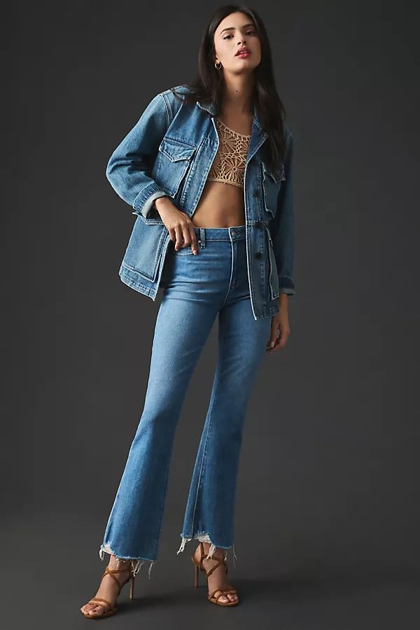 Paige Claudine High-Rise Crop Flare Jeans | Anthropologie (US)
