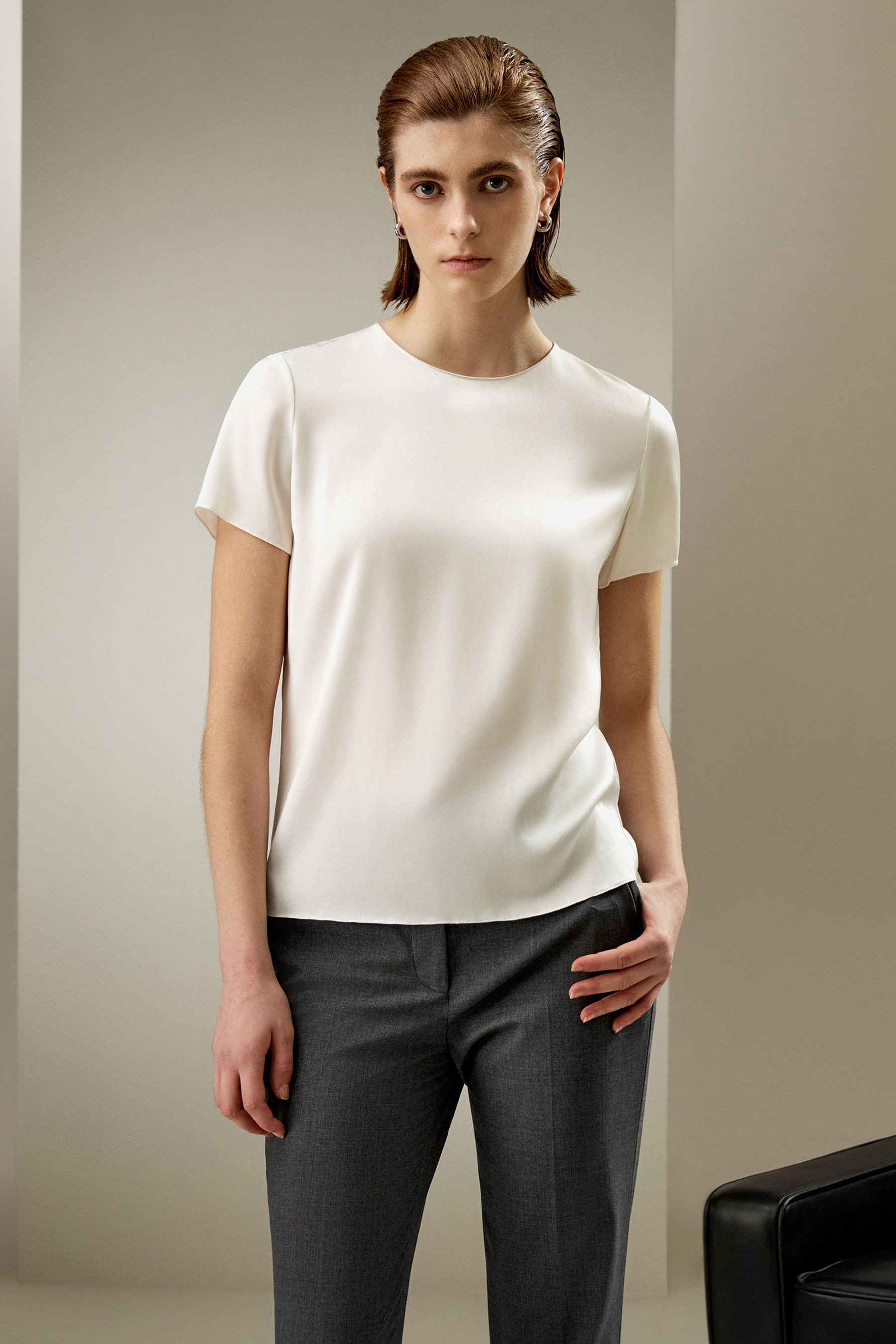 T-shirt basique en soie | LilySilk