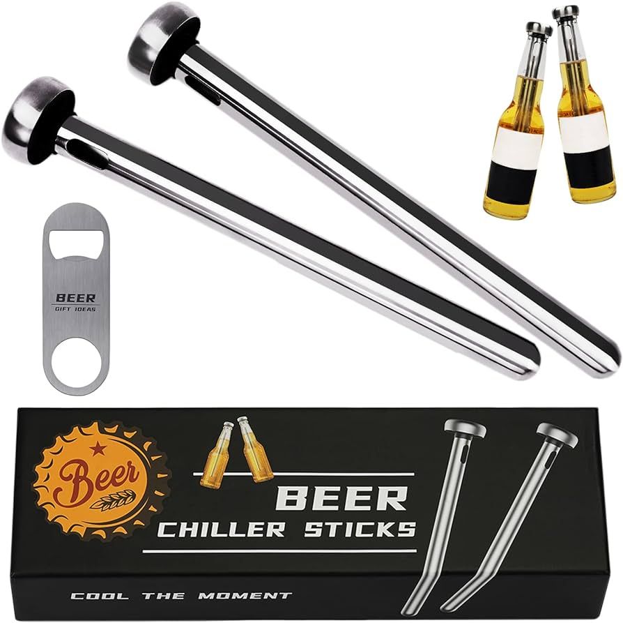 Stocking Stuffers Gifts for Men Adult Dad Christmas, 2pc Beer Chiller Sticks with 1 Bottle Opener... | Amazon (US)
