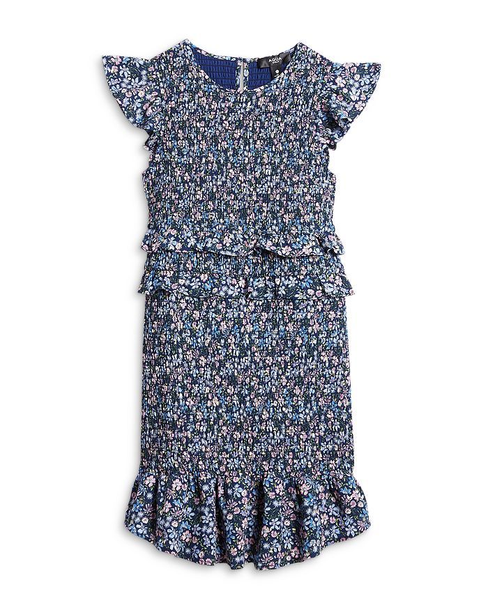 Girls' Smocked Flutter Ruffle Dress, Big Kid - 100% Exclusive | Bloomingdale's (US)