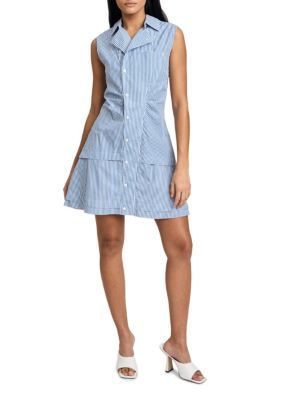 Derek Lam 10 Crosby Satinia Striped Mini Shirt Dress on SALE | Saks OFF 5TH | Saks Fifth Avenue OFF 5TH