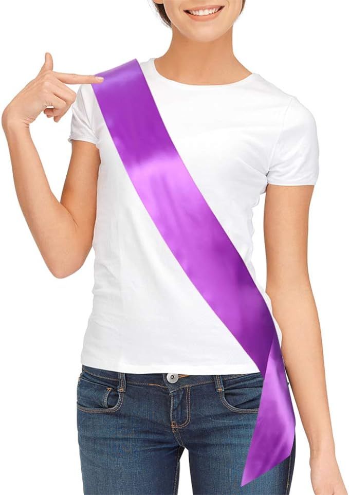 Blank Satin Sash, Plain Sash, Party Decorations, Make Your Own Sash (Purple) | Amazon (US)