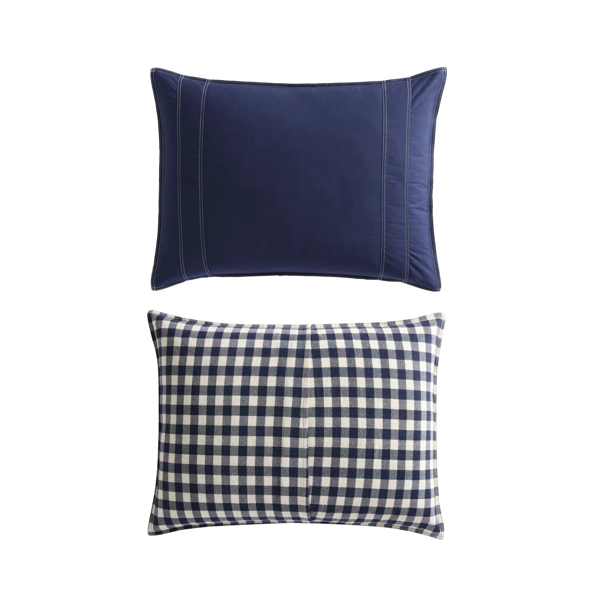 Portage Lewis Eddie Bauer Navy Cotton Reversible Comforter Set | Wayfair North America