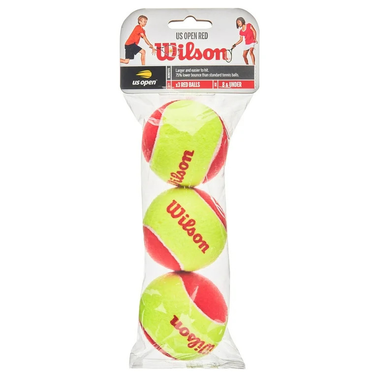 Wilson US Open Starter Junior Tennis Balls, 3-Ball Pack, Ages 8 & Under | Walmart (US)