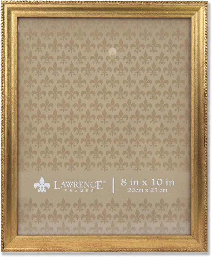 Lawrence Frames Classic Bead Picture Frame, 8x10, Gold | Amazon (US)