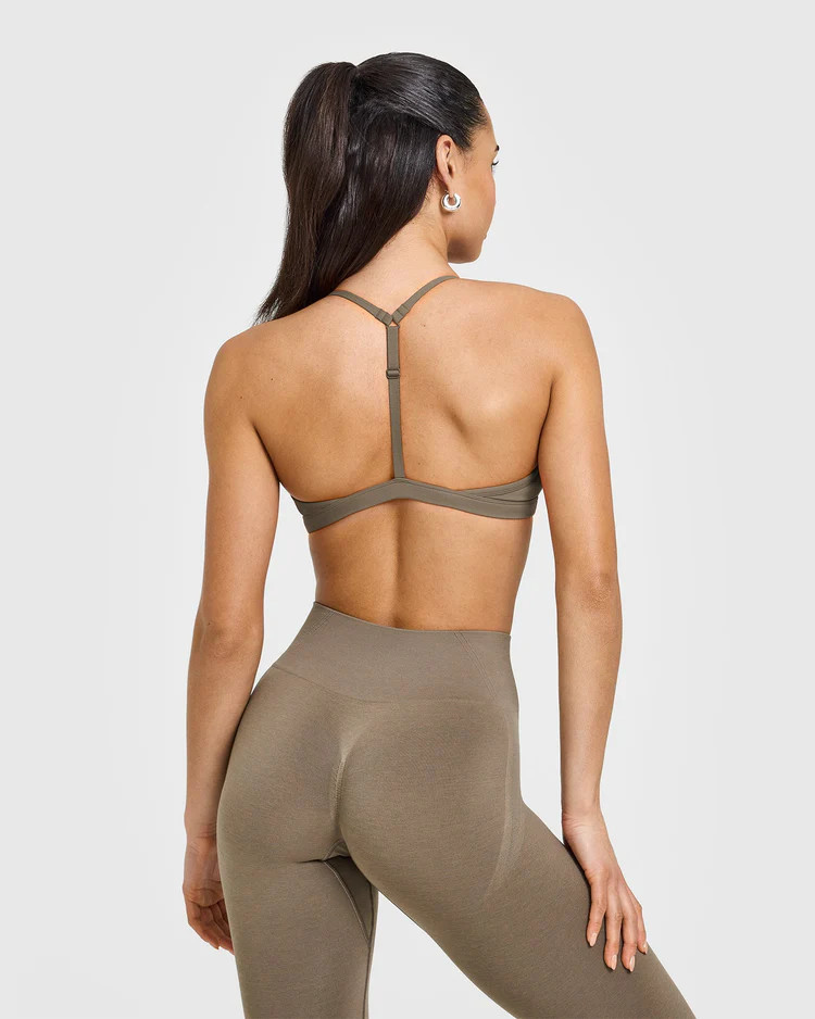EasyLift™ Ultra Minimal V Neck Bralette 
 Moss Brown | Oner Active (UK / US)