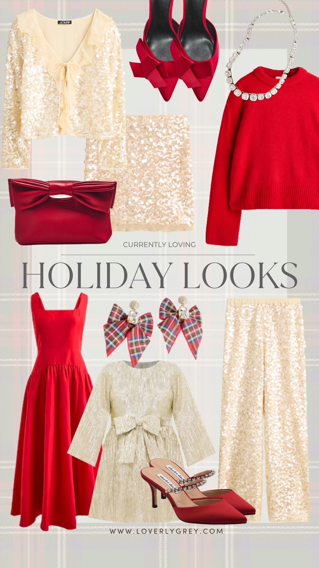 Holiday looks I am currently loving! This holiday season I’ve been leaning towards bright red and lots of sequins! I am especially loving the sequin pants from J.Crew, red dress, and the red bag with the bow detail. 

#LTKFindsUnder100 #LTKSeasonal #LTKHoliday