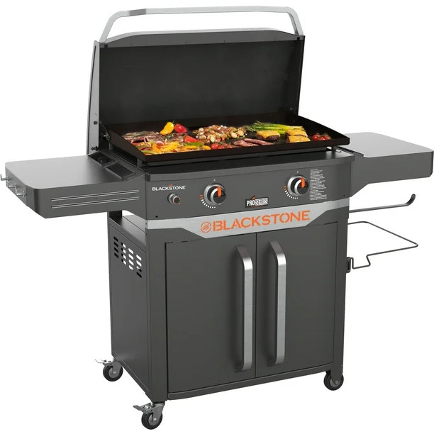 Blackstone ProSeries 2 Burner 28" Outdoor Cabinet Griddle with Hood - Walmart.com | Walmart (US)