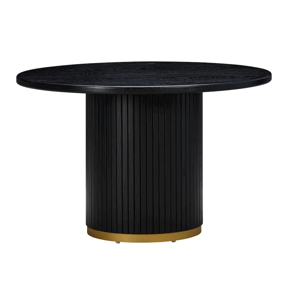 TOV Furniture Chelsea Black Oak Round Dining Table - Walmart.com | Walmart (US)